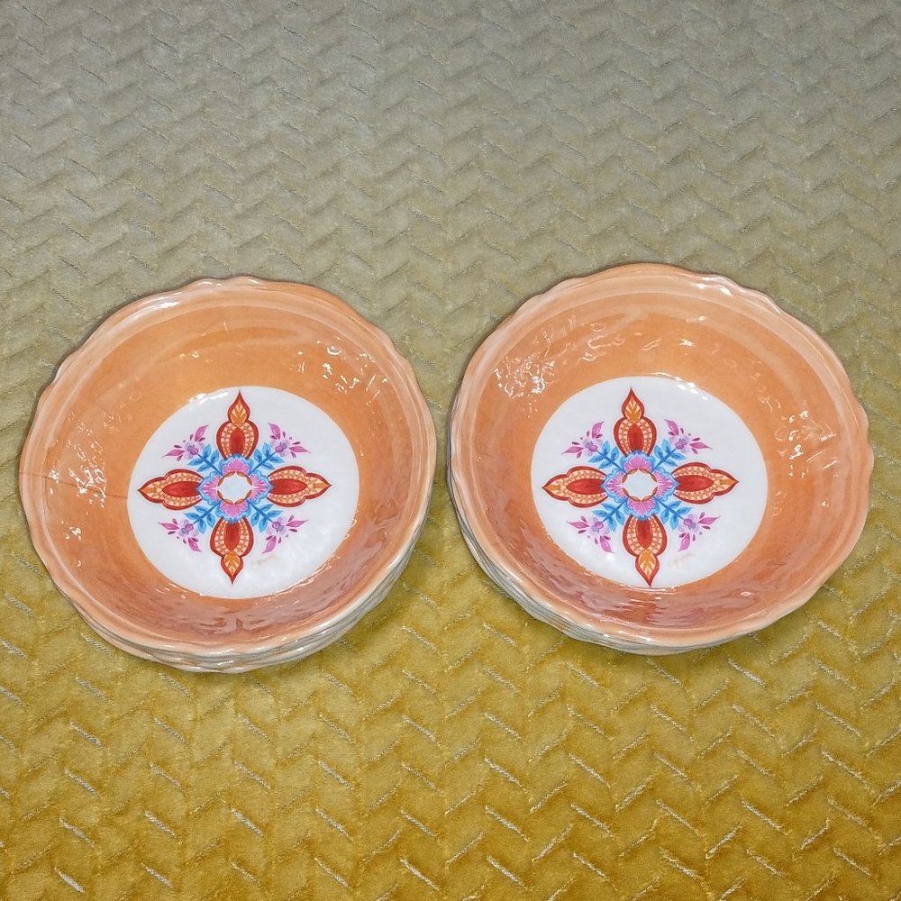 Melamine Citrus Grove Scalloped Bowls Set of 10. NWT.